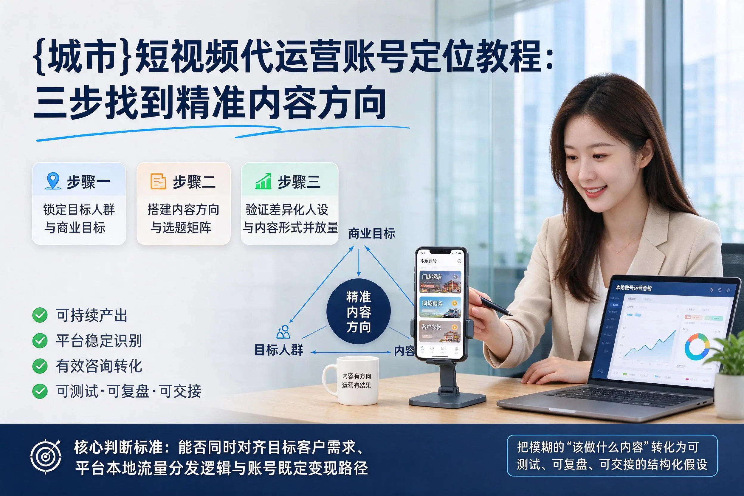 清远短视频代运营账号定位教程:三步找到精准内容方向