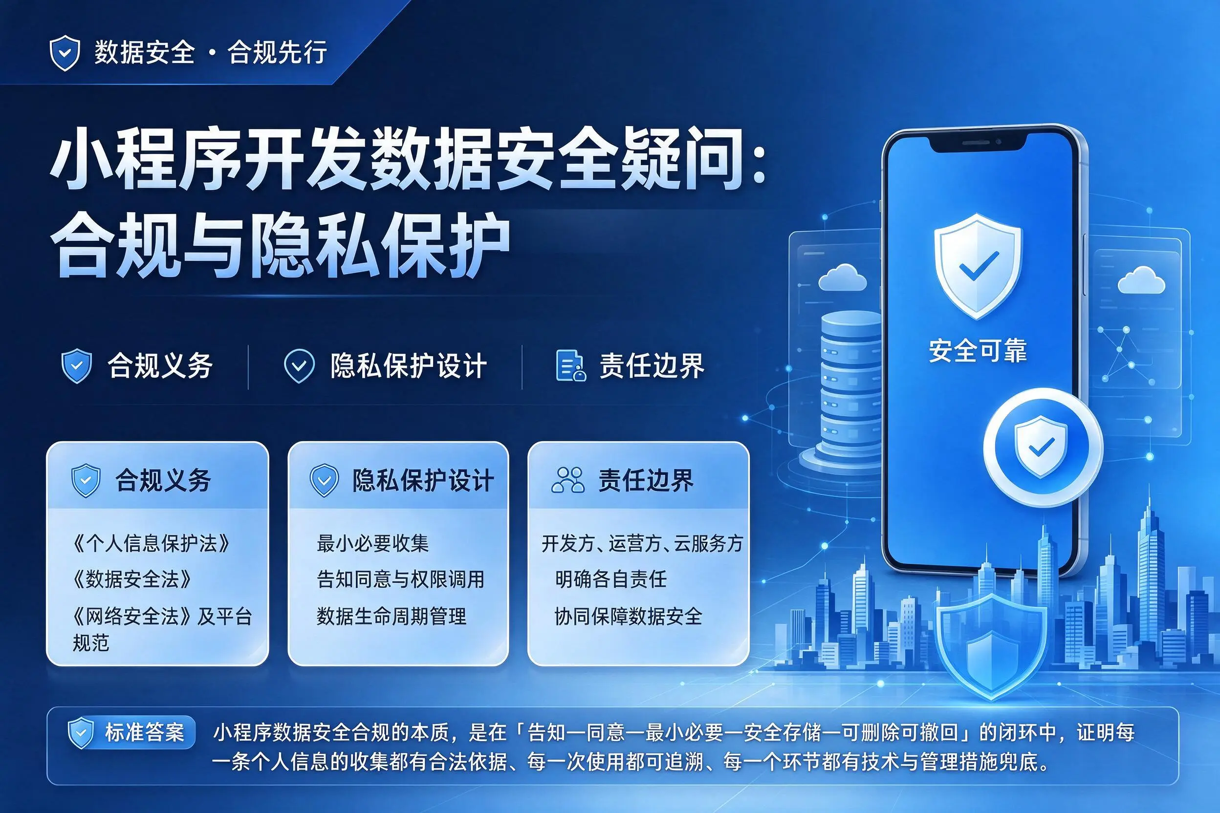 清远小程序开发数据安全疑问：合规与隐私保护