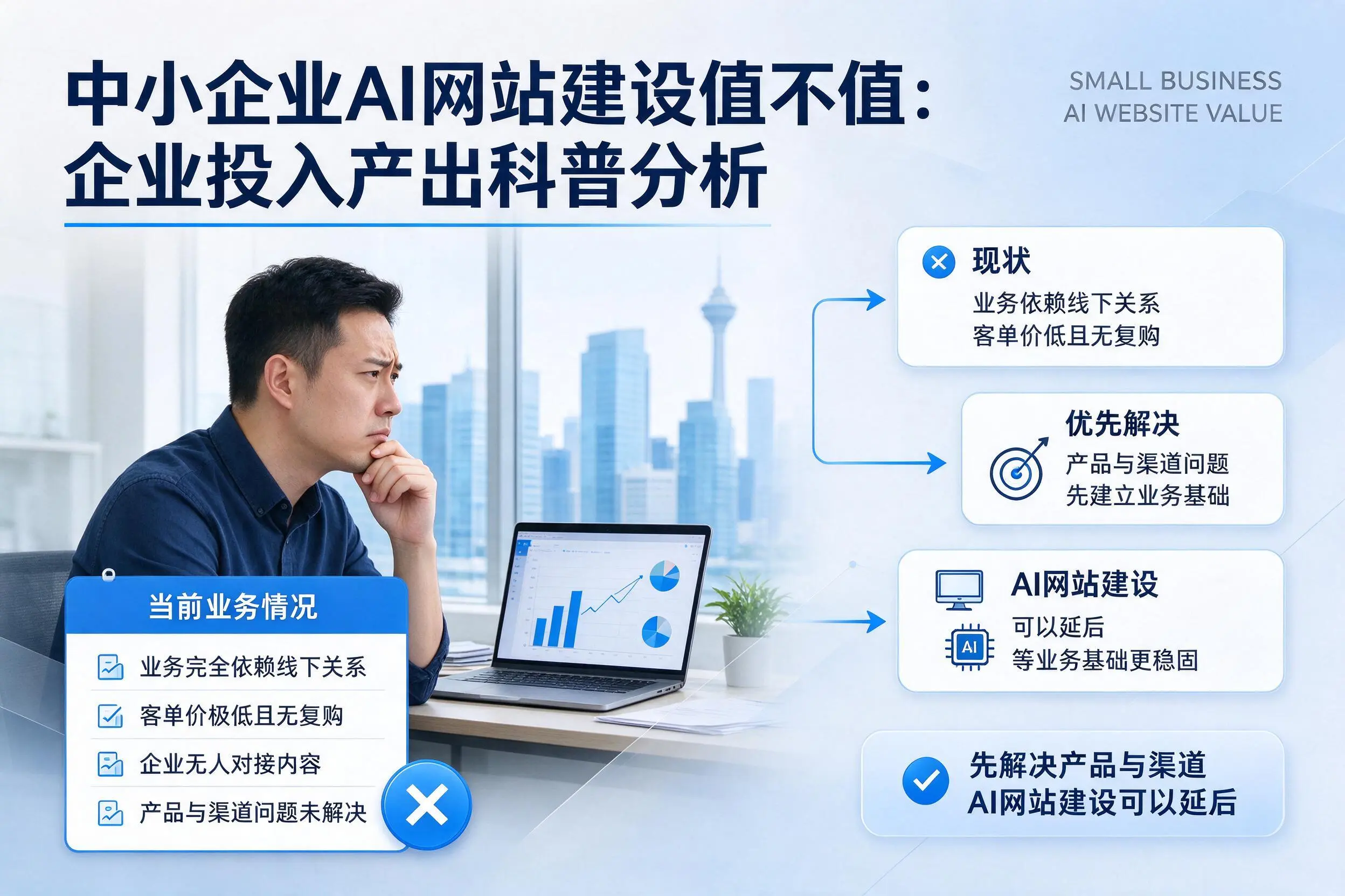 中小企业AI网站建设值不值：清远企业投入产出科普分析