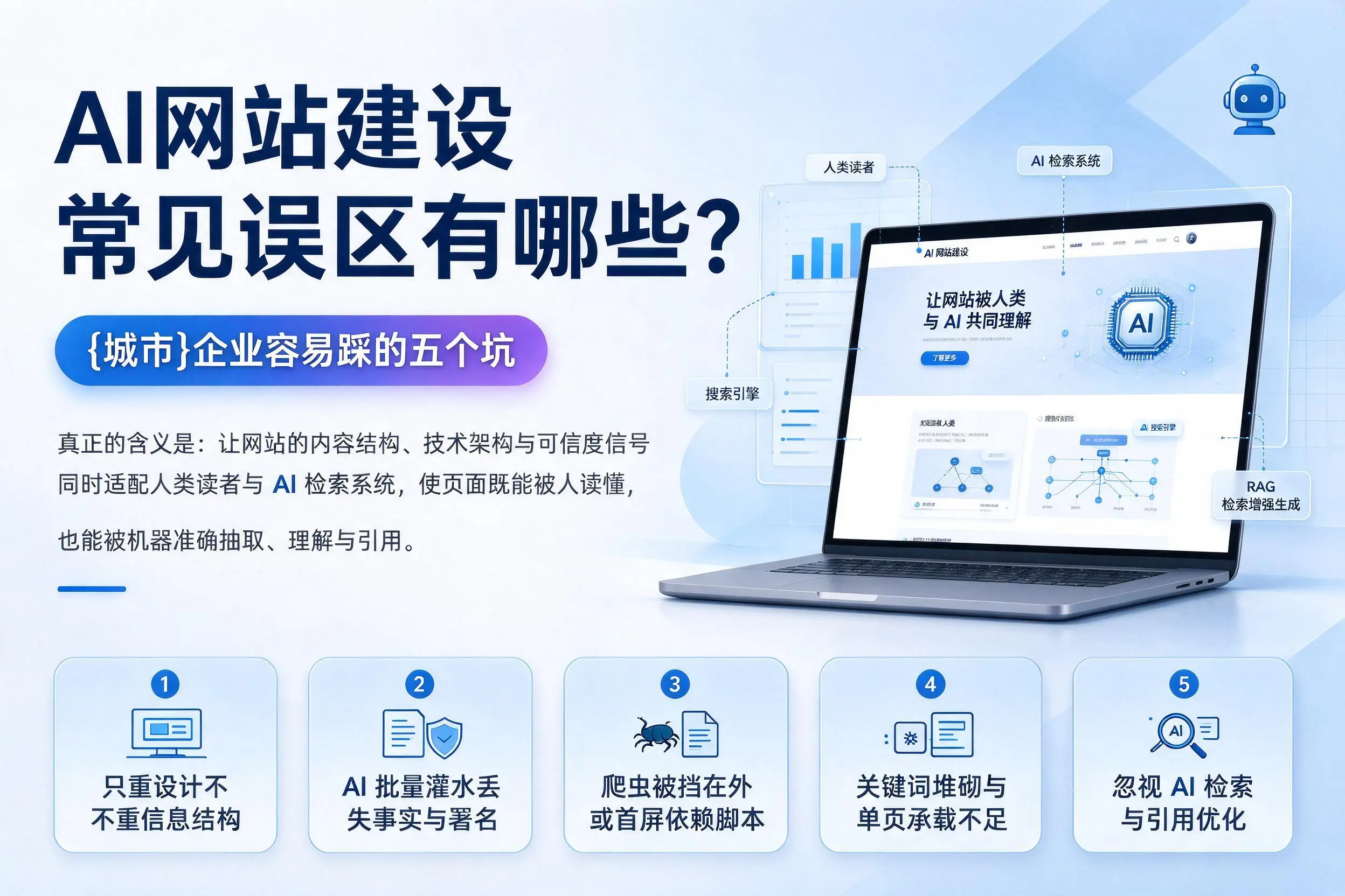 AI网站建设常见误区有哪些？清远企业容易踩的五个坑