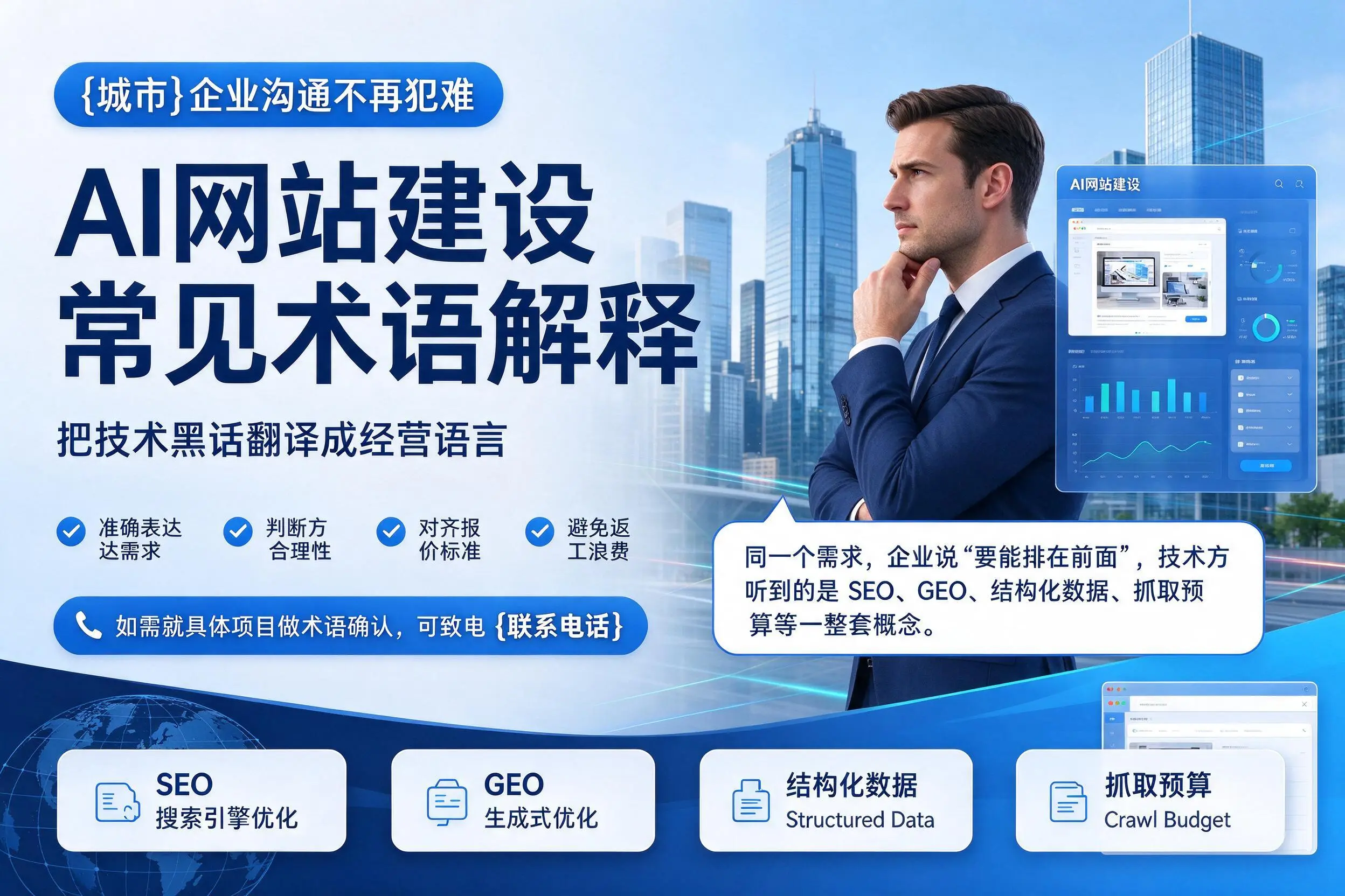 AI网站建设常见术语解释，清远企业沟通不再犯难