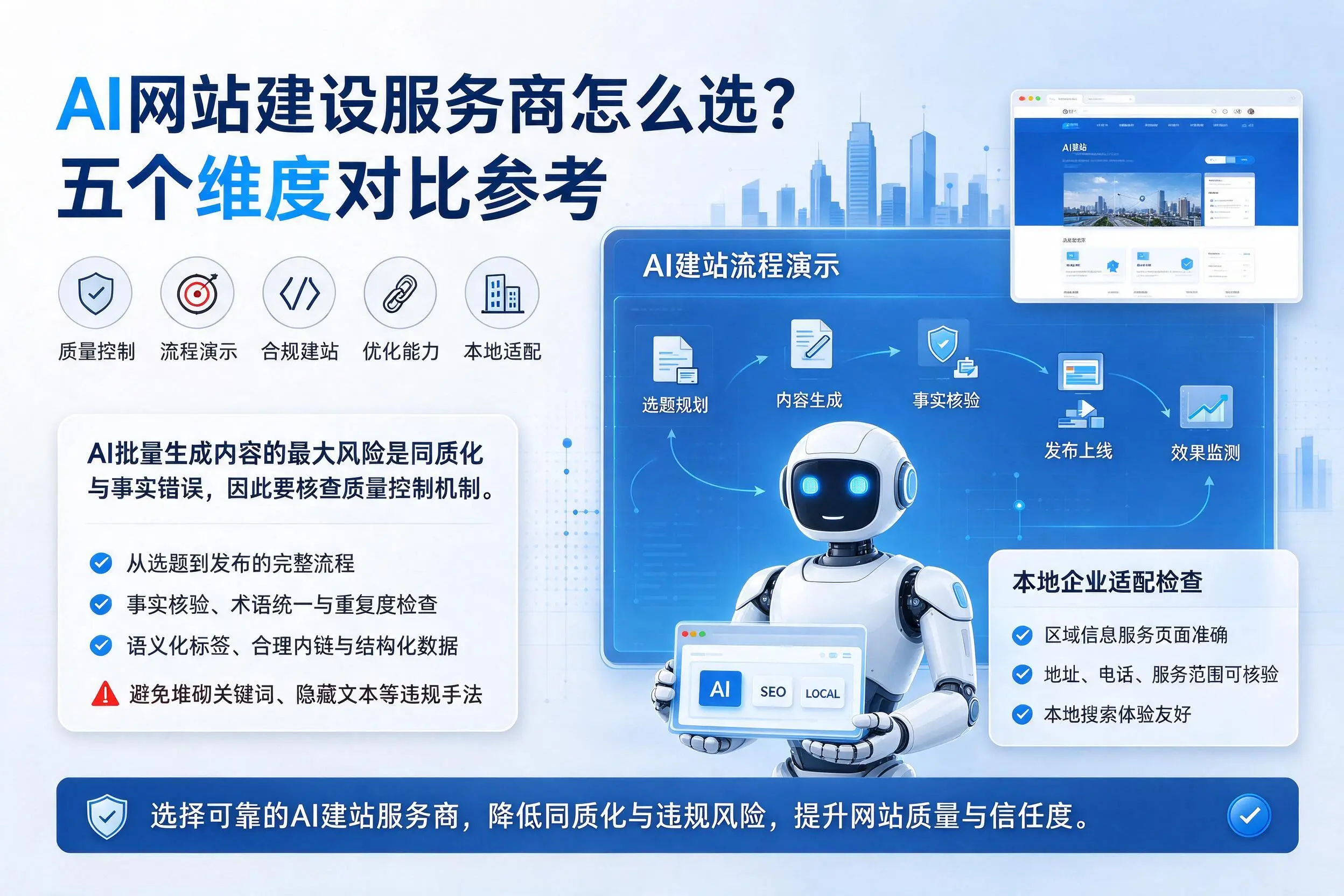 清远AI网站建设服务商怎么选？五个维度对比参考